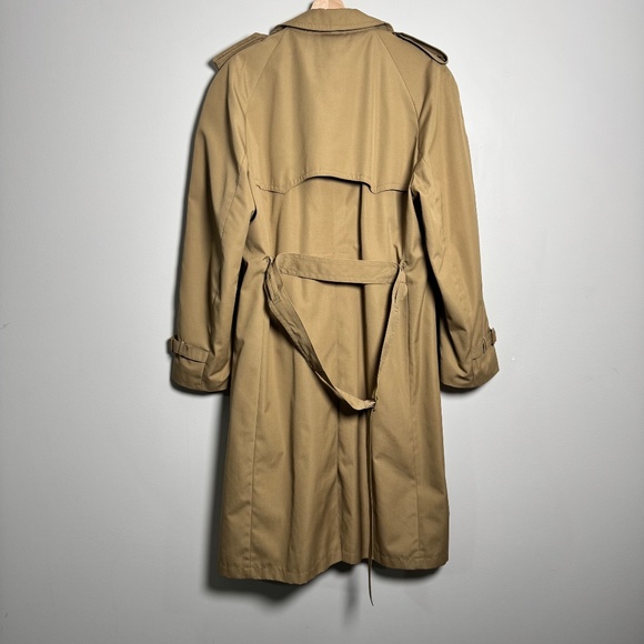 Vintage Long Cotton Blend Trench Coat with Nova Check Lining Sz 42 or Large - Picture 9 of 10